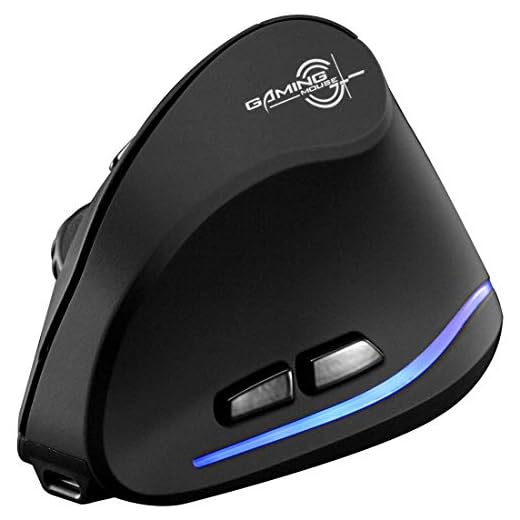 ZLOT Mouse ergonômico recarregável, 2,4 G USB óptico LED vertical mouse sem fio com 3 DPI ajustáveis 1000/1600/2400 e 6 botões para laptop, PC, computador, desktop, preto