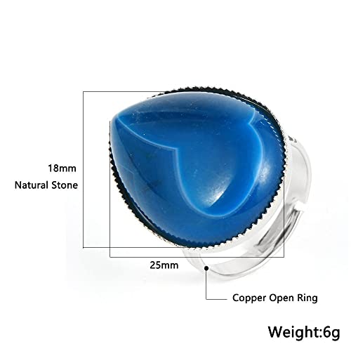 Anello di Onice Blu Naturale Anello di Goccia