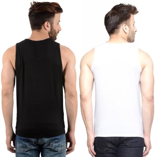 Image of hotfits Men's Quick Dry Workout Tank Top Gym Muscle Tee Fitness Bodybuilding Sleeveless T Shirt, Gym Vest- Pack of 2