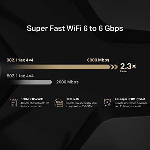 Image of Mercusys MR90X AX6000 8-Stream Wi-Fi 6 Router | 6000 Mbps Tri-Band Wireless 2.5 Gbps Muti - Gigabit Port | 4x4 MU-MIMO | Smart WiFi Connect | WPA3