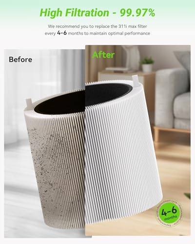Image of 311i Max Smokeblock Replacement Filter Compatible with Blue Pure 311i Max Air Purifier F3MAX, 2-Pack, Activated Carbon Filter