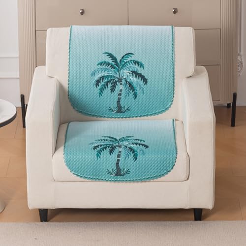 Image of HOKIPO HeavenHue Sofa Cover 1 Seater for Seat & Back, Island Breeze