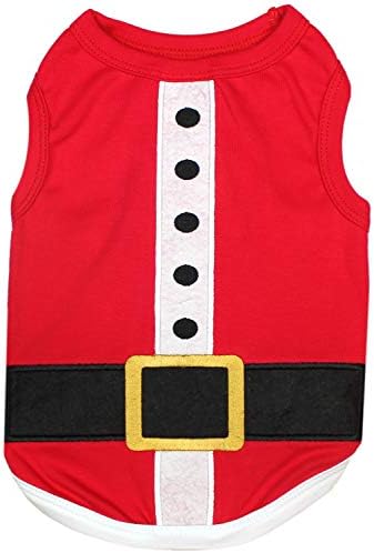 Parisian Pet Funny Christmas Holiday Dog Cat Pet Shirts Tee Tanks - Naughty or Nice, Santa Outfit, Elf Size, Santa's Helper, Sorry Santa I Ate Your Cookies (Santa Outfit, M)