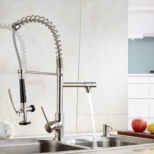 Robinet de cuisine mitigeur noir mat laiton monotrou orientable avec douchette