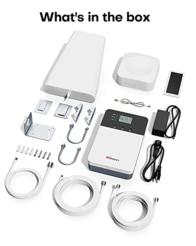 Hiboost Cell Phone Signal Booster, Cover 6000 Sq Ft With 2 Indoor Antennas For All Us Carriers, Cell Phone Booster For Home Office And Destination Rv 4G 5G Lte Verizon At&T T-Mobile App Support Fcc #TOP7