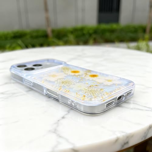 Coque transparente iPhone 17 Pro Max paillettes motif floral - 6