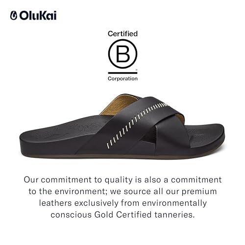 Image of OluKai Kipe'a Olu Women's Slide Sandal, Premium Leather, Relaxed & Dressy Design For Any Occasion, All-Day Comfort & Fit