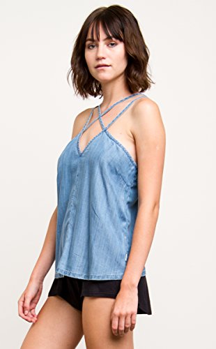 RVCA Blusa de tecido de cambraia Haze da Junior's, Cambraia, Large