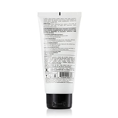 MARLOWE. No. 123 Facial Moisturizer 6 oz, Daily Face Lotion with Aloe Vera & Green Tea Extract, Hydrates, Nourishes, Restores & Soothes, Lightweight, Non-Greasy, Fresh Aloe Citron Scent