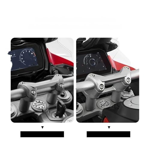 Evita dolor de espalda con el elevador manillar para Multistrada V4 kit de soporte plateado 7