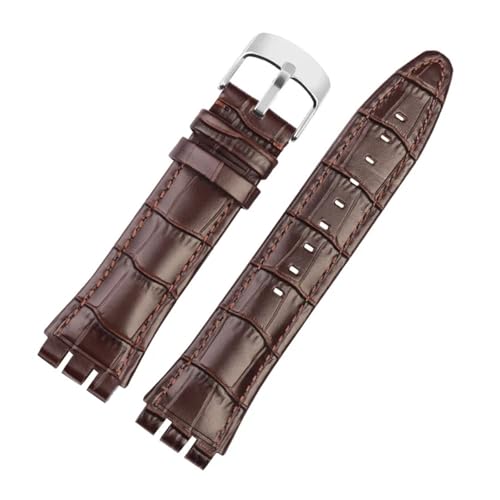 Bracelet montre en cuir résistant compatible Swatch Yvb404 interface concave 21mm