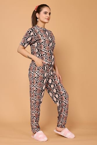 Image of VJ Fashion Women's Cotton Lycra Tie-Dye Night Suit Set|Full Pair Of Shirt&Payjama Set For Women Night Dress