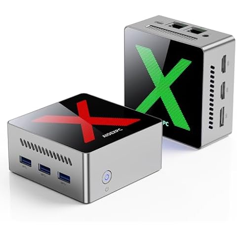 AIOEXPC Mini PC Windows 11 Pro: 12GB LPDDR5 RAM 256GB SSD, Mini Computers with Alder Lake N95 CPU (up to 3.4GHz), Mini Desktop Computer Support Dual LAN/4K Triple Display/USB-C/USB3.2/WiFi 5/BT 4.2 Cover