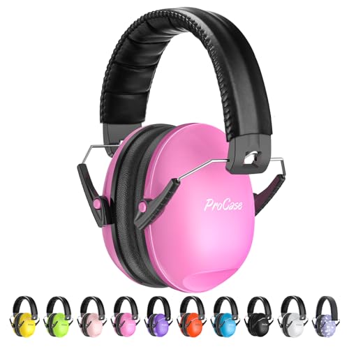 Image of ProCase Noise Cancelling Headphones for Kids Toddler, SNR 27dB Noise Reduction Ear Muffs, Hearing Protection for Monster Jam, Concerts, Fireworks, Shooting, Air Show, Autism Sensory Needs -Pink