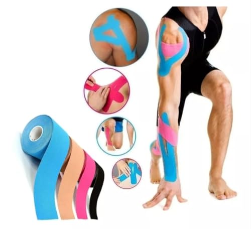 Kit 2 Kinesio Tape, Fita Adesiva, Bandagem Elástica, Fisioterapia, Esportes