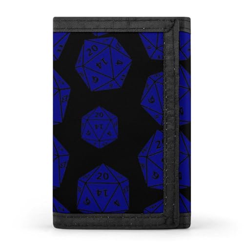 Image of D20 Dice Trifold Wallets for Men with Credit Card Slot Clutch Purses Fashion Coin Purse