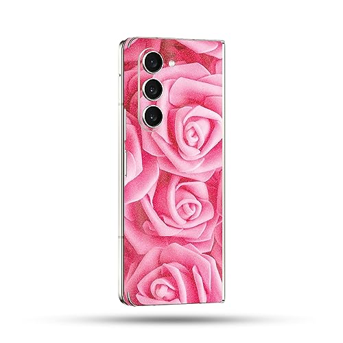 Image of MightySkins Glossy Glitter Skin Compatible With Samsung Galaxy Z Fold 5 Full Wrap - Super Pink Roses | Protective, Durable High-Gloss Glitter Finish | Easy To Apply and Change Styles | Made in the USA