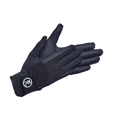 Riders Trend Softshell/Stretchable Serino Horse Equestrian Riding Gloves - Black, X-Small Cover