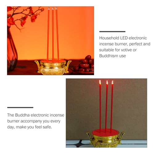 Cabilock Led Buddha Electronic Incense Burner Battery Operated Decorative Censer for Home Tabletop and Buddhist Votive Use 9.64X4.72X3.34 Inch by Cabilock - Image 9