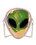 C.C-US Holographic Alien Crossbody Bag for Men Women Kids Mini Glitter Shoulder Bag Handbag Halloween Accessories