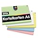 OfficeTree 250x Karteikarten A6 liniert – 5 Farben – Lernkarten für Schule & Studium - Karteikarten A6 Bunt perfekt für Notizen & Organisation – DIN A6 Karteikarten - Flashcards