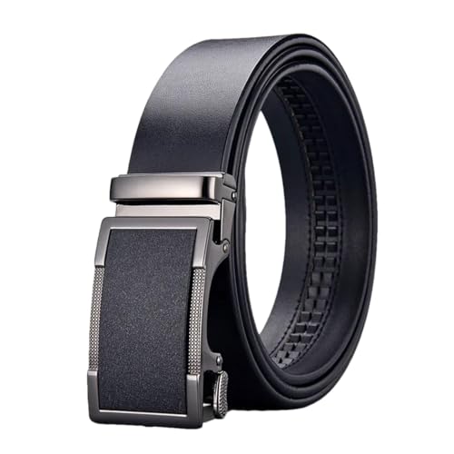 Men Business Casual Genuine Leather Belt Male Metal Automatic Buckle Waist Jeans Waistband