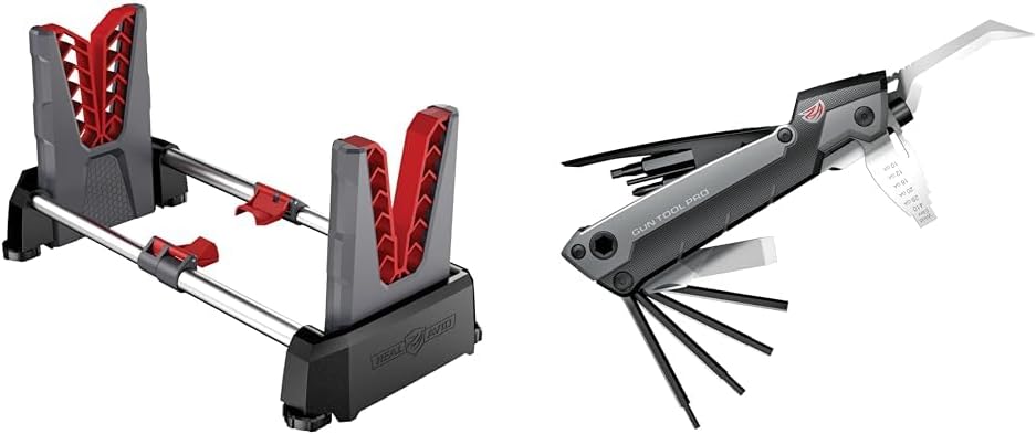 Real Avid Speed Stand | Collapsible Design, Adjustable 10" - 16" Stand for Cleaning & Maintenance & Universal Smart Mat - 43x16”, Large Gun Cleaning Mat With Integrated Red Parts Tray