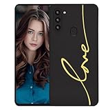 [Modelo Compatible] - Kaywzo Patrón de Línea 'LOVE' Funda Silicona compatible con Samsung Galaxy A11/M11.