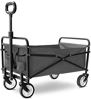 Portable Camping Cart,Folding Wagon, Garden Trolley Capacity 60 Kg, Portable Garden Cart with 4 Wheels, for Transport Garden Tools, Pets, Travel, Camping, Concerts, Beaches