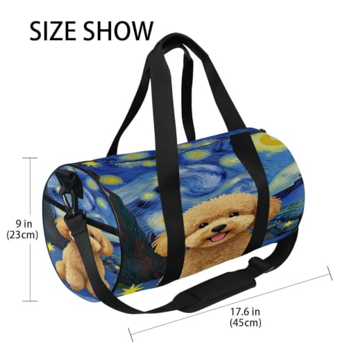 Bolsa de gimnasio redonda que soluciona el espacio con su bolsillo interior 4