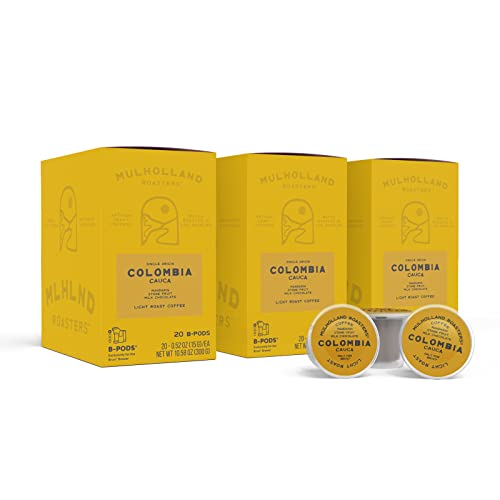 Mulholland Roasters | Colombia Coffee B-Pods | Only Compatible with Bruvi Coffee Brewer | Includes 60 Pods