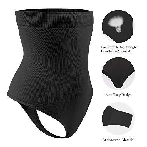 Dream Slim Women's High-Waist Seamless Body Shaper Briefs Firm Control Tummy Thong Shapewear Panties Girdle Underwear (As1, Alpha, S, Regular, Regular, Black) #TOP2