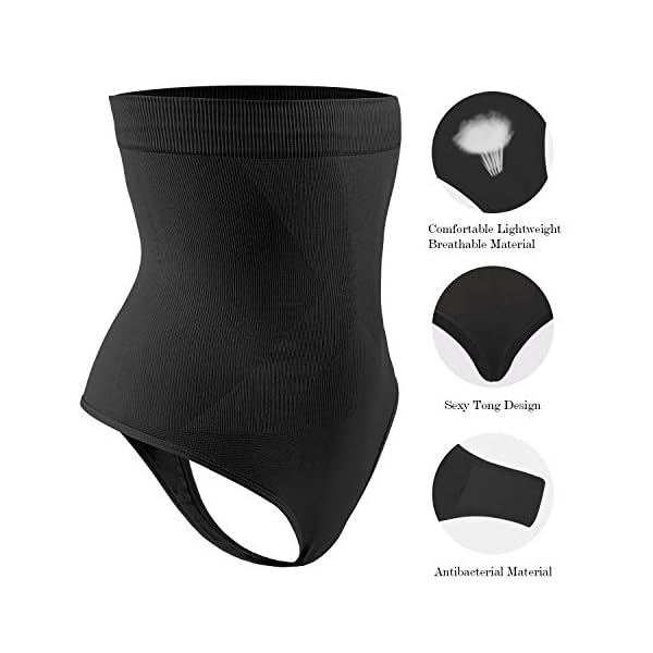 DREAM SLIM Women's High-Waist Seamless Body Shaper Briefs Firm Control Tummy Thong Shapewear Panties Girdle Underwear (as1, alpha, m, l, regular, regular, Black)