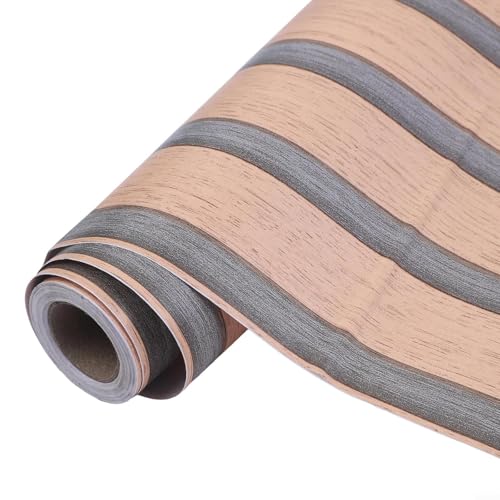 Autopared con efecto de panel de madera sintética 3D para decoración de interiores, material de PVC, para salas de estar y paredes de características, tamaño del rollo 0 45 5 m (C)