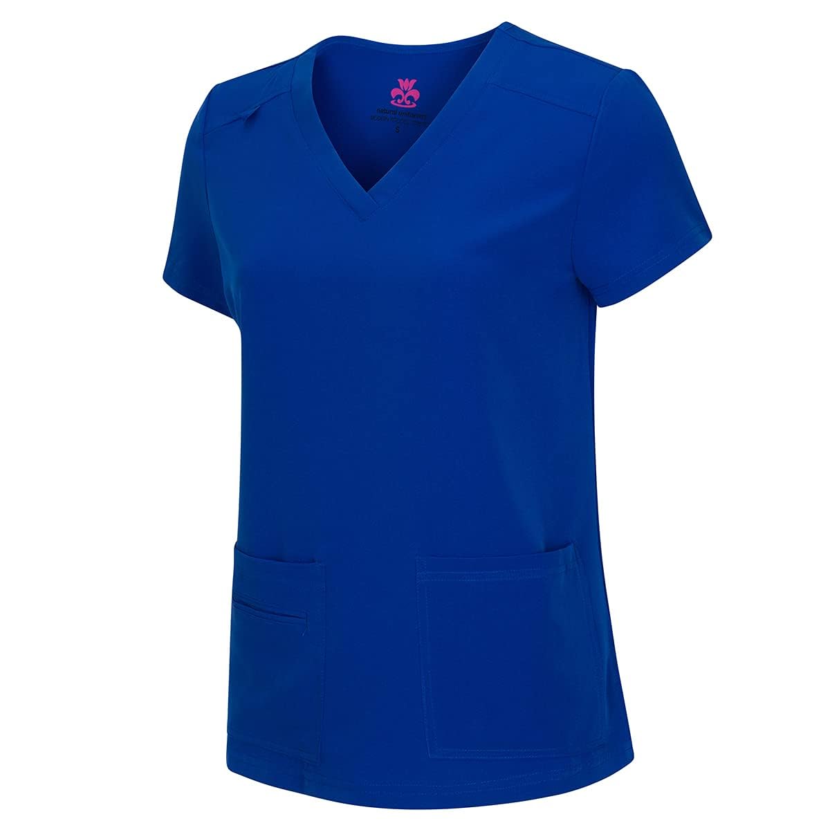 M&M SCRUBS Women's Petite Scrub Set Cool Stretch V-Neck Top and Cargo Pant Set (Dark Royal Blue, Small-Petite)