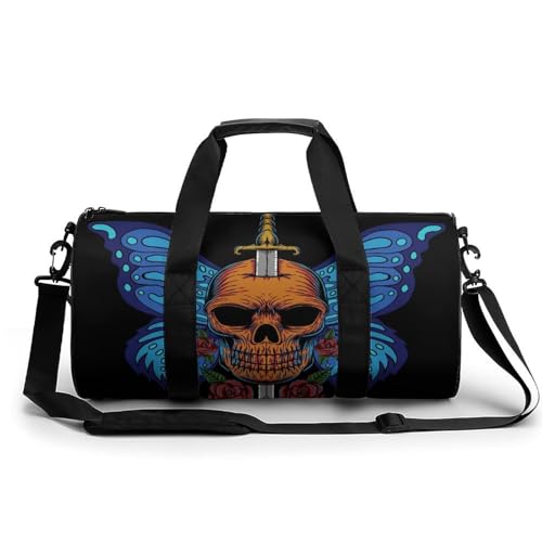 Sac de sport tête de mort papillon gym voyage randonnée