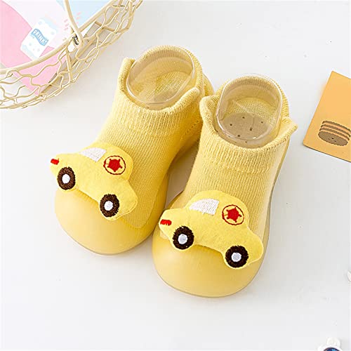 Generic Baby Shoes Toddler Walking Infant Boys Girls Animal Cartoon Socks Shoes Toddler Fleece WarmThe Floor (Yellow, 9 Toddler)3