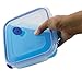 Sterilite Ultra-Seal 4 Cup Square, Airtight Food Storage Container, Latching Lid, Microwave and Dishwasher Safe, Clear With Blue Gasket, 6-Pack