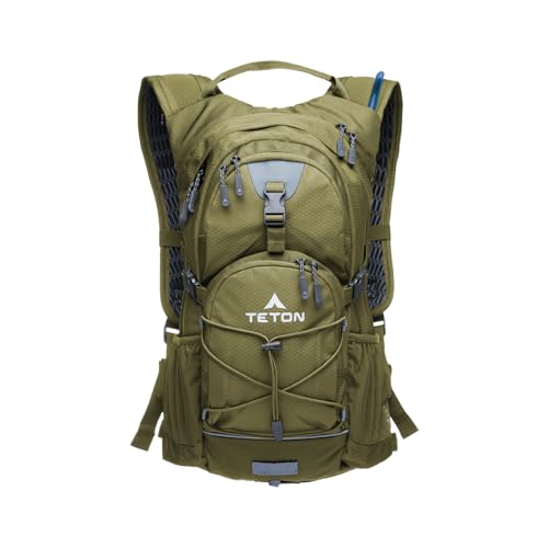 Teton Oasis Hydration Backpack – Lightweight Water Pack with Bladder for Hiking, Running, Cycling, Biking – 18L/22L Sizes – Sewn-in Rain Cover – Fits Men and Women