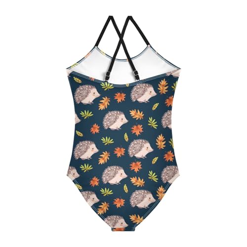 Fall Hedgehogs Swimsuit for Girls Bathing Suit Swimsuits One Piece Summer Beach Swimwear2
