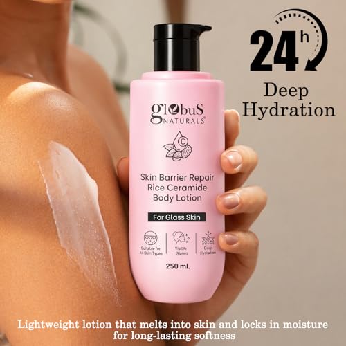 Image of Globus Naturals Skin Barrier Repair Rice Ceramide Body Lotion - Deep Hydration & Visible Glow for Glass Skin - All Skin Types - 250 ml