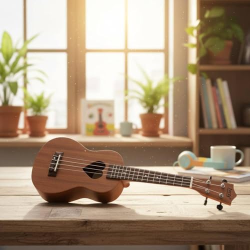 Image of BNF21 inch Concert Ukulele for Beginners - Easy‑Play Heart‑Shape Design, Mahogany Body, Nylon Strings - Ideal for Kids & Adults, Portable Acoustic Instrument