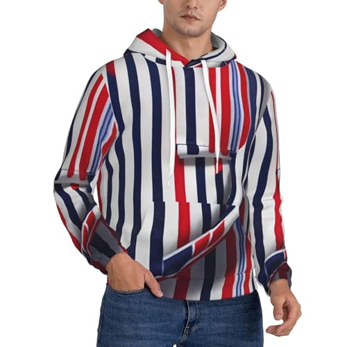 Sweat à capuche imprimé rayures multicolores avec grande poche