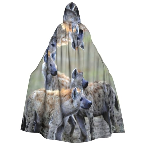 Cape à capuche imprimé hyène animaux deluxe adulte pour cosplay EdWal