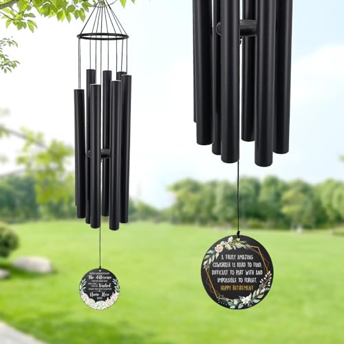Image of Personalized Retirement Wind Chimes for Outside, 36 inch Happy Retirement Gift for Women, Men, Coworker, Colleague, Boss, Teacher, Nurse, Friend, Going Away Garden Patio Decor