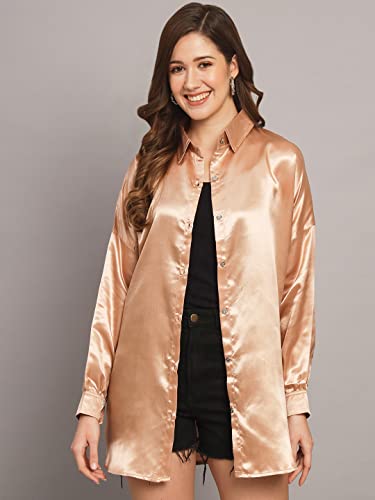 Image of FUNDAY FASHION Women Loose Fit Boxy Fit Solid Casual Long Shirt
