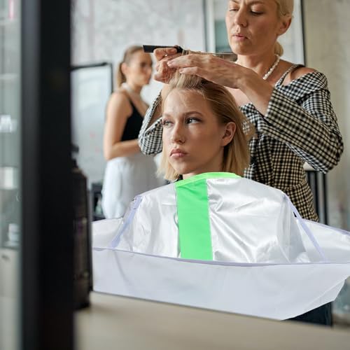 Capa para cortar cabello Baluue tamaño mediano con panel frontal verde miniatura 4