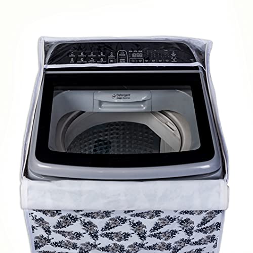 Image of Classic Top Load Washing Machine Cover Suitable For Whirlpool 360 / Stain Wash Back Panel 6 Kg, 6.5 Kg, 7 Kg, 7.5 Kg (58cmsX58cmsX97cms, Black & White)