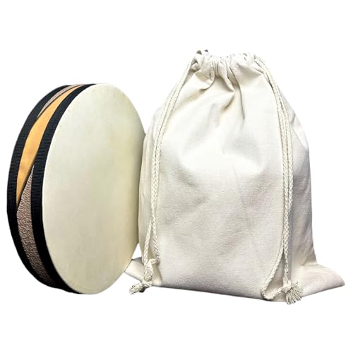 SIPSOCE Wooden Double-Sided Sheepskin Ocean drum,Sonic Energy Wave Drum?Music Healing Tools?Suitable for Yoga Meditation?Comes with a Cloth Bag for Easy Carrying