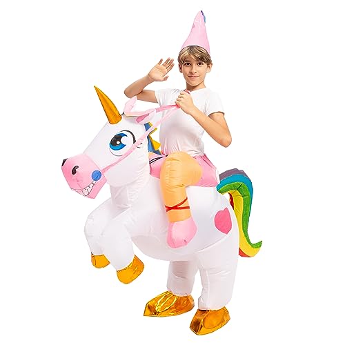 Disfraz inflable infantil de unicornio con luz miniatura 5